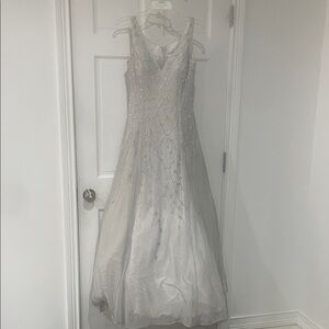 Beaded Ivory Prom Dress with Sparkle Embellishment